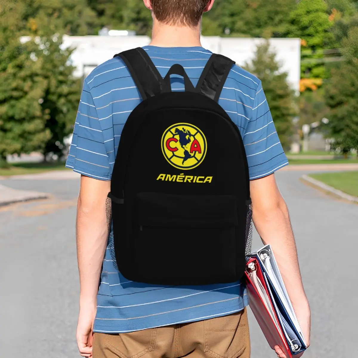 Club America Casual Backpack Simple Storage Bag Back to School Office Supplies Cute Stationery