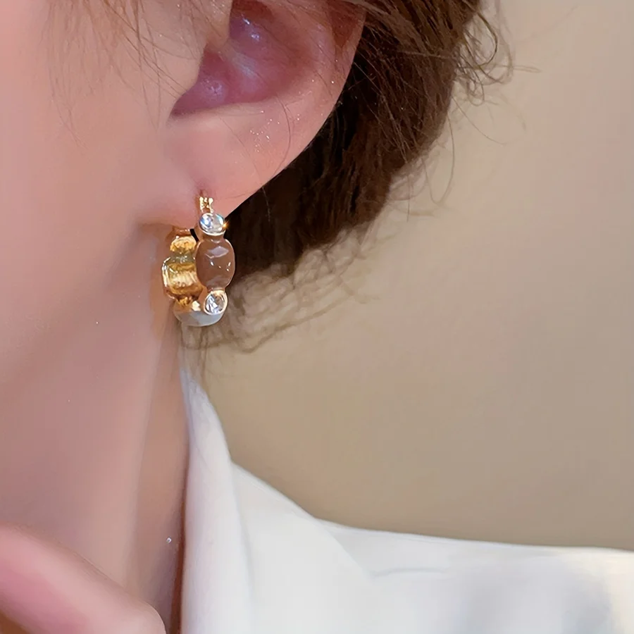 Hollow geometric earrings set of two — elegant vintage-style jewelry for daily wear, weddings, or gifting to friends and classma - view 2