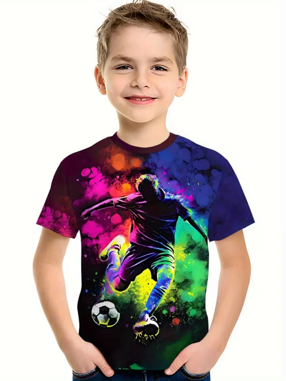 T-Shirt for Children Fashion 3D Print Summer Short Sleeve T-Shirt Personalized Hip-Hop Comfortable Round Neck T-Shirt Sports Top