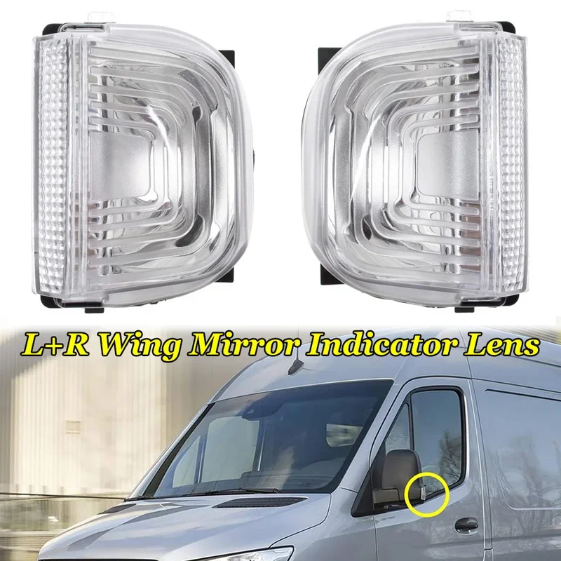 1/2PCS Rearview Wing Mirror Turn Signal Light Indicator Lamp Lens Cover For Mercedes Sprinter 2018 2019 2020 2021 2022 2023 2024