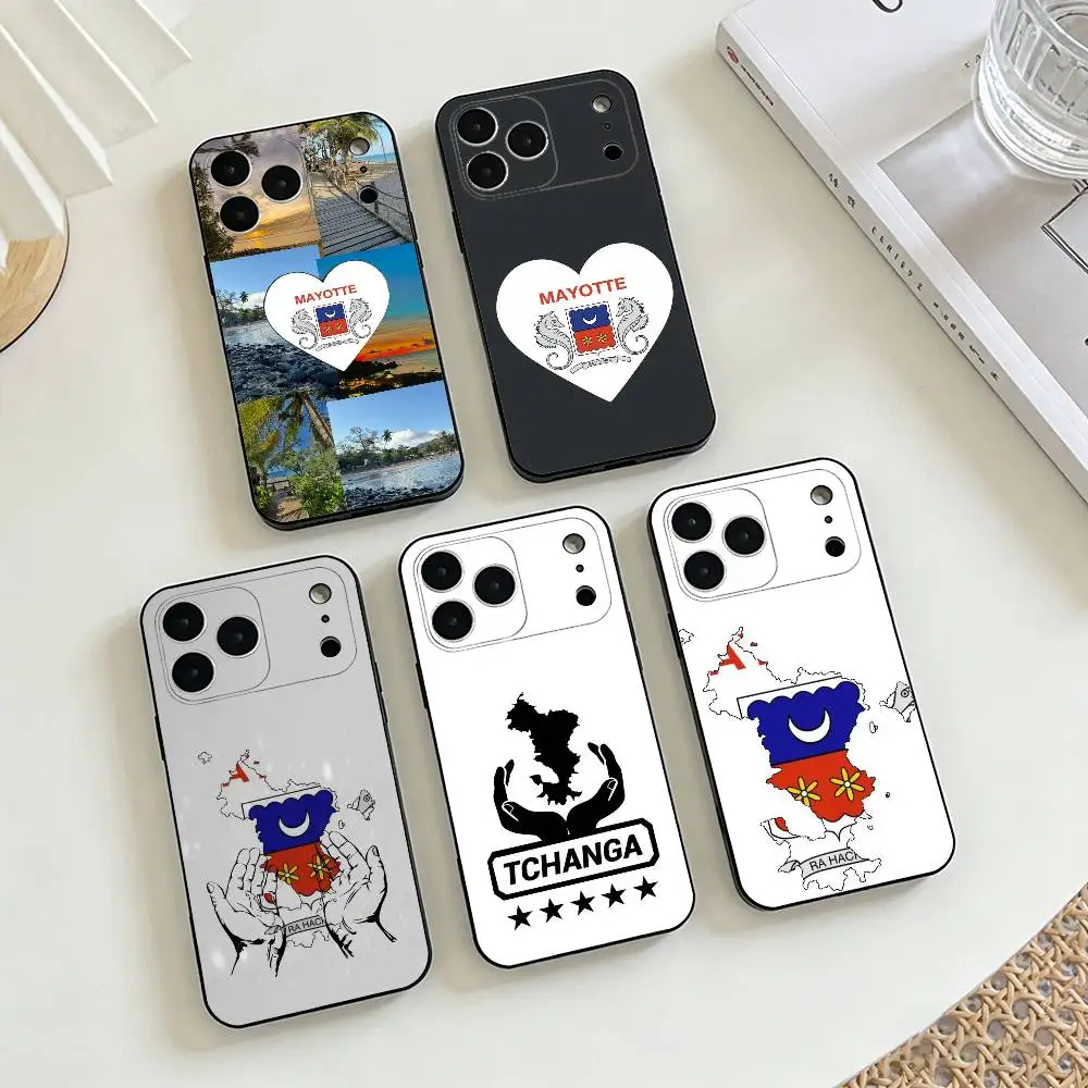 

Nation Fllag Mayotte Phone Case For iPhone 17, 16,15,14,13,12,11 X XR Plus,Others Soft Black Cover