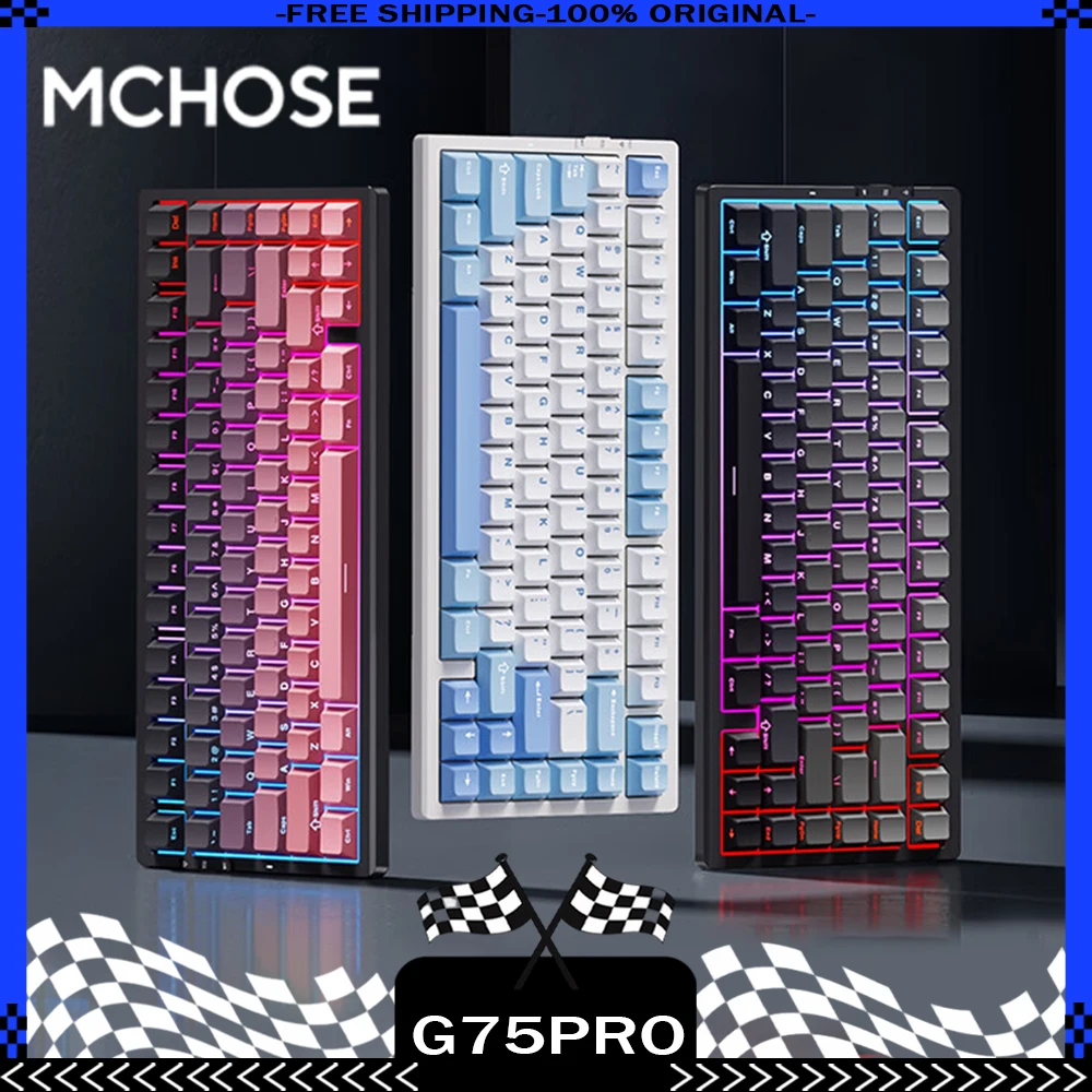 

MCHOSE G75Pro Mechanical Keyboard 3mode RGB Esports Keyboard Hot Swap 75% Layout Custom Office Gaming Computer Accessories Gifts