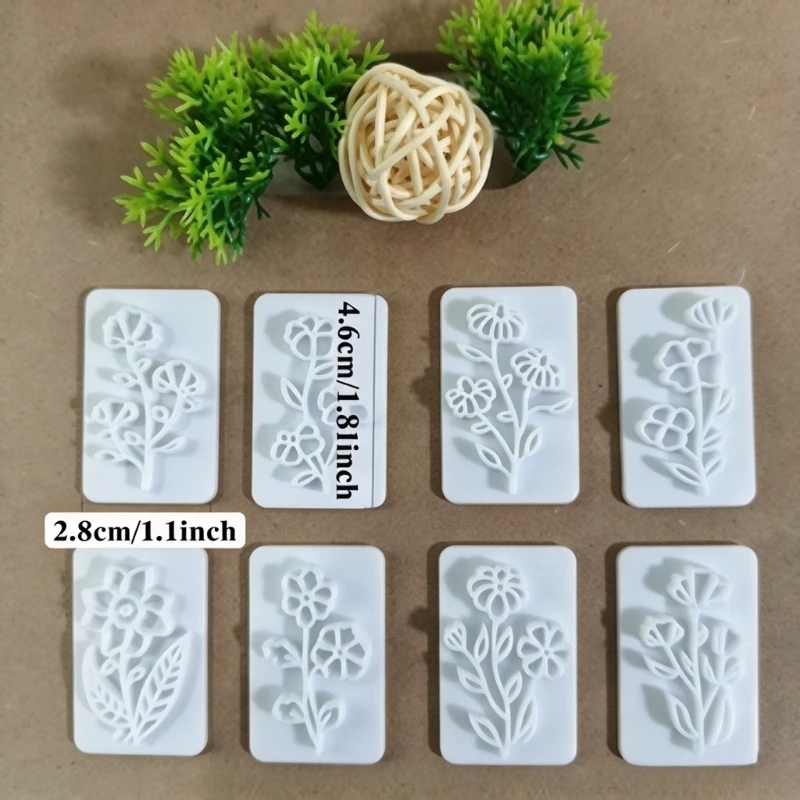 4Pcs/set Floral Polymer Clay Cutters Flower Leaf Embossing Mold for DIYEarrings Pendant Jewelry Making Handmade Clay Craft Tools