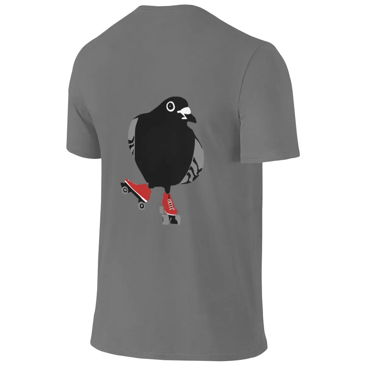 Roller Skating Pigeon Salt Style Reversible T-shirt Niche Sweet Cool Neat Stitching Tees