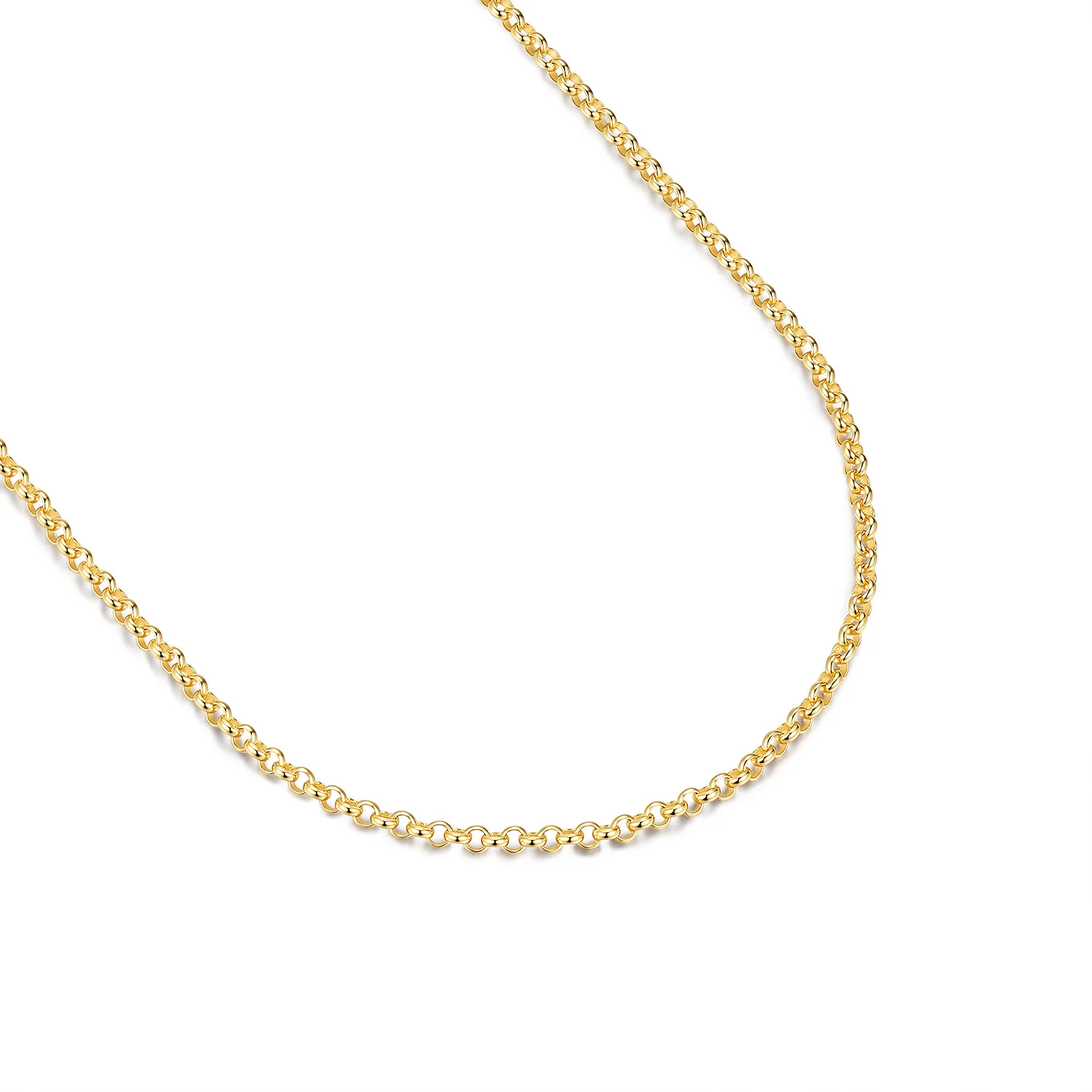 Real 925 Sterling Silver Chain Necklace Round Link Cable Chain Adjustable 45+5cm Blank DIY Pendant Base Fine Jewelry For Women