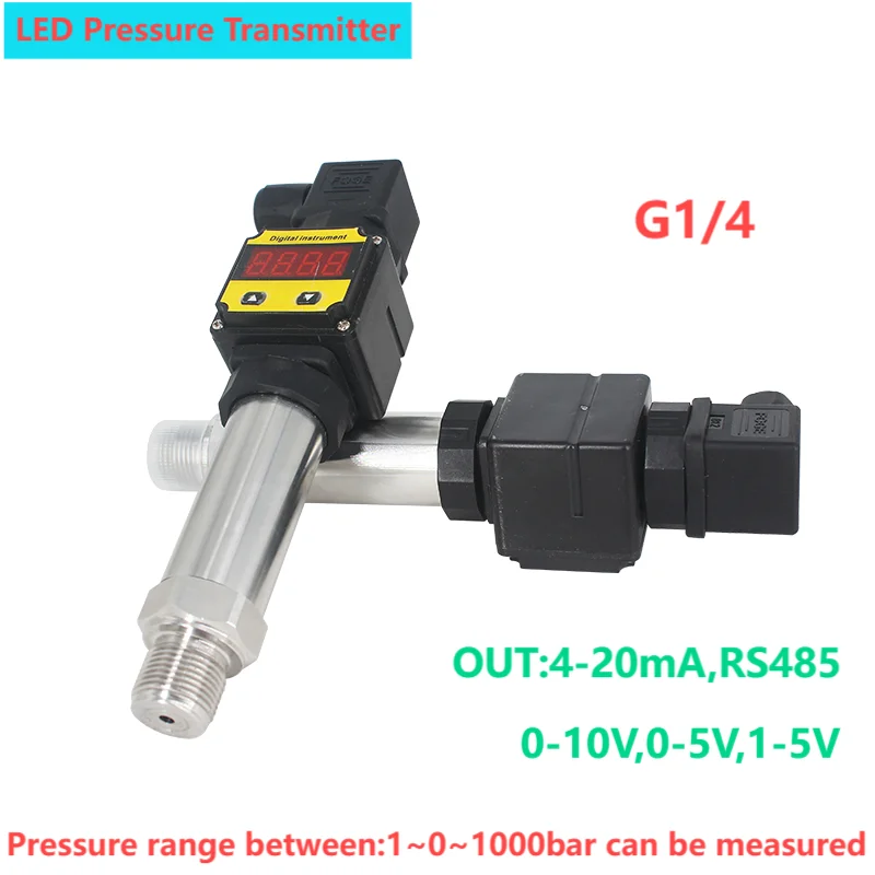 

LED Hersman Pressure Transducer Sensor -50mbar-50mbar 1bar 10bar 16bar 25bar 50bar 100bar Pressure Transmitter 4-20mA RS485