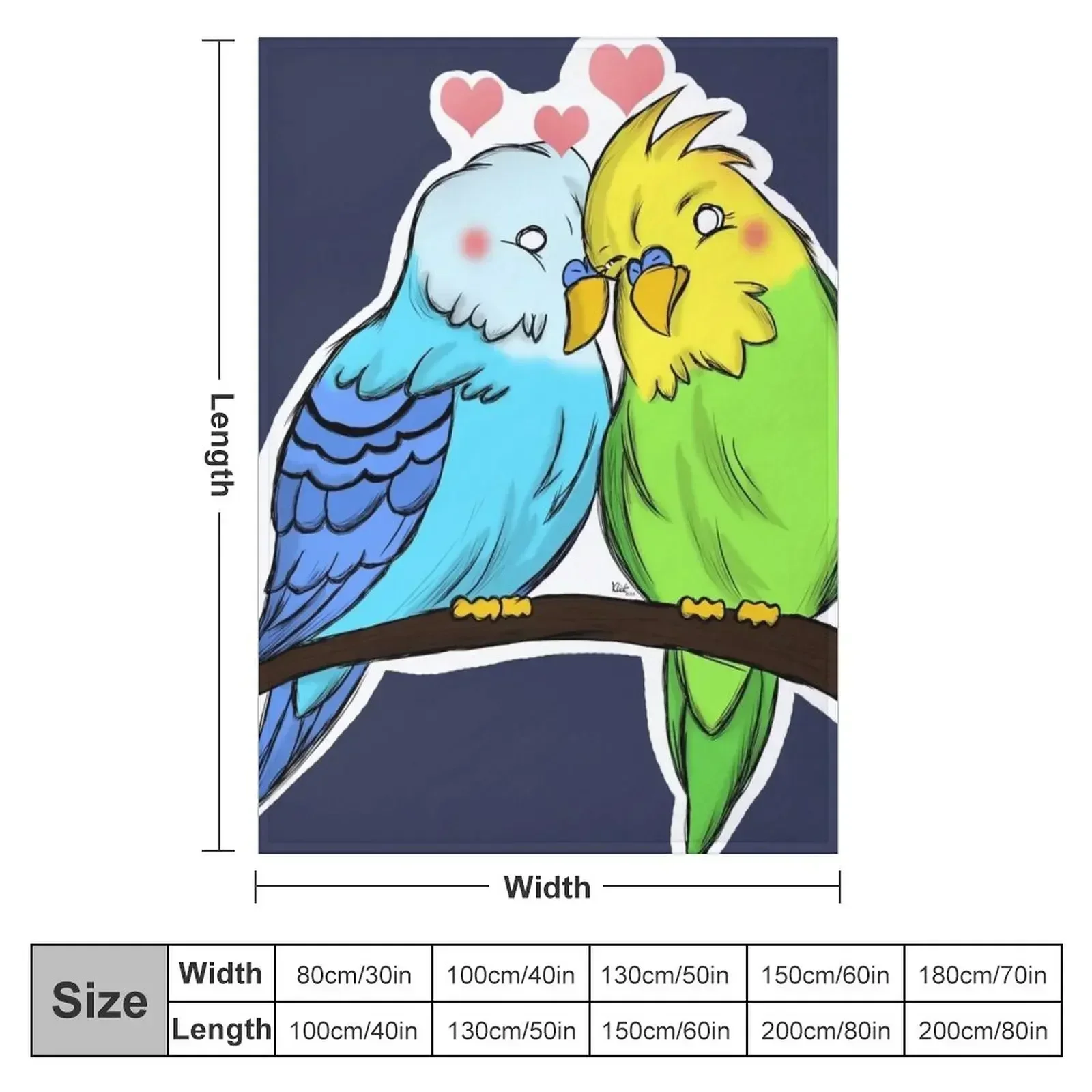 Love Budgies Throw Blanket Beach Travel for winter Hair Blankets