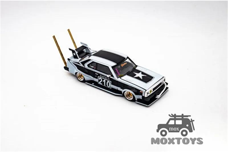 Pop Race 1:64  Skyline Mk5 C210 Kaido Racer Bosozoku Black Grey Diecast Model Car