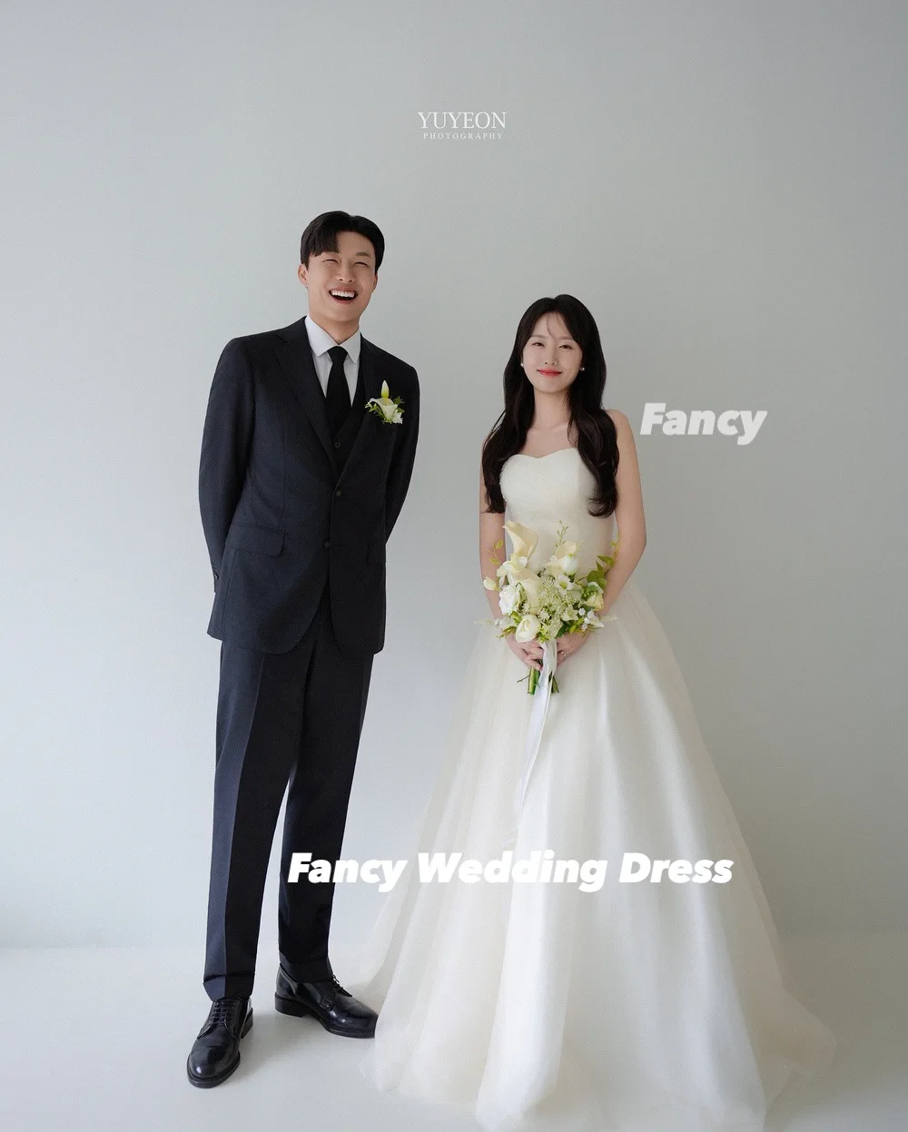 Fancy Simple Korea Sweetheart Wedding Dress Photography A Line Soft Tulle Bridal Gown Floor Length Back Corset Customized