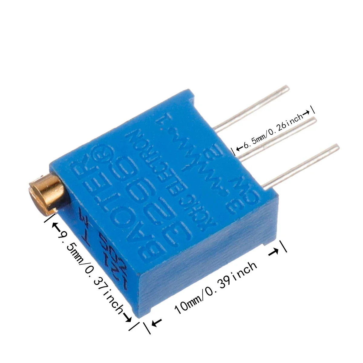 60Pcs 3296W Multiturn Trimmer Potentiometer Assortment Kit, Variable Resistor 100Ω-500KΩ, for Electronic Circuit DIY