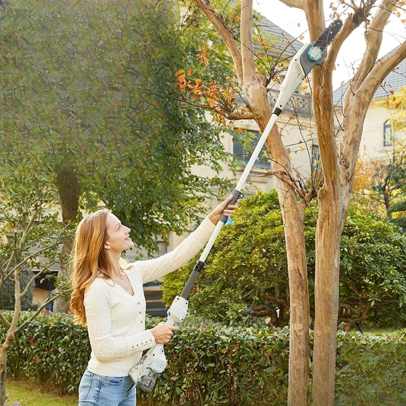 

Lithium battery chain saw Small handheld portable chainsaw Brushless charging household hand saw Home garden high branch saw