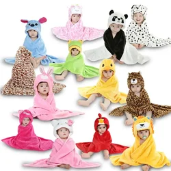 Flannel Infant Gown Loungewear Anime Baby Boy Girl Pajamas Newborn Animal Sleepwear Hooded Bathrobe Towel for Babies 0-24 Months