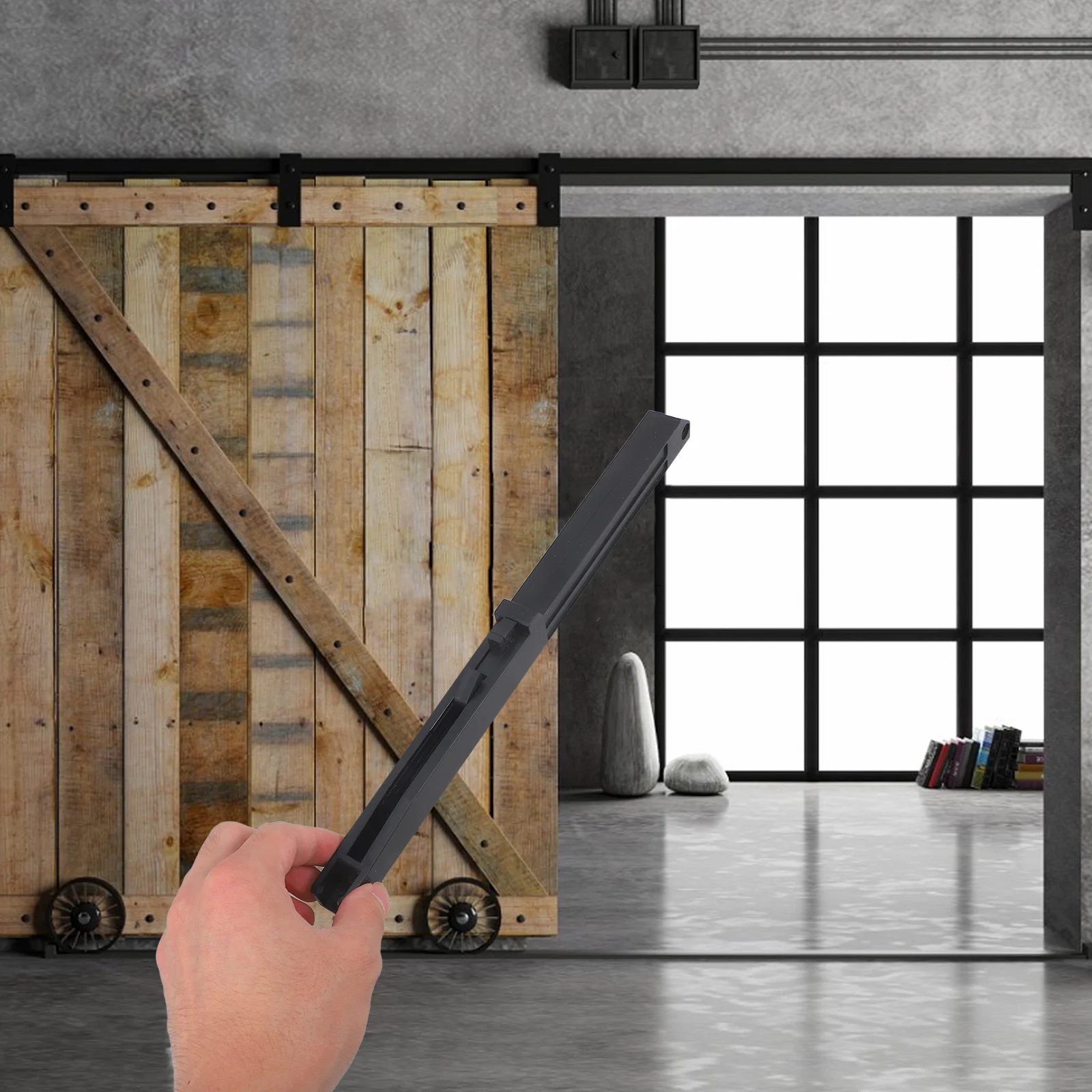 

2pcs Hole-Free Stopper Barn Door Damper Adjustable Close Mechanism Sliding Door Buffer For Wood Metal Doors Black