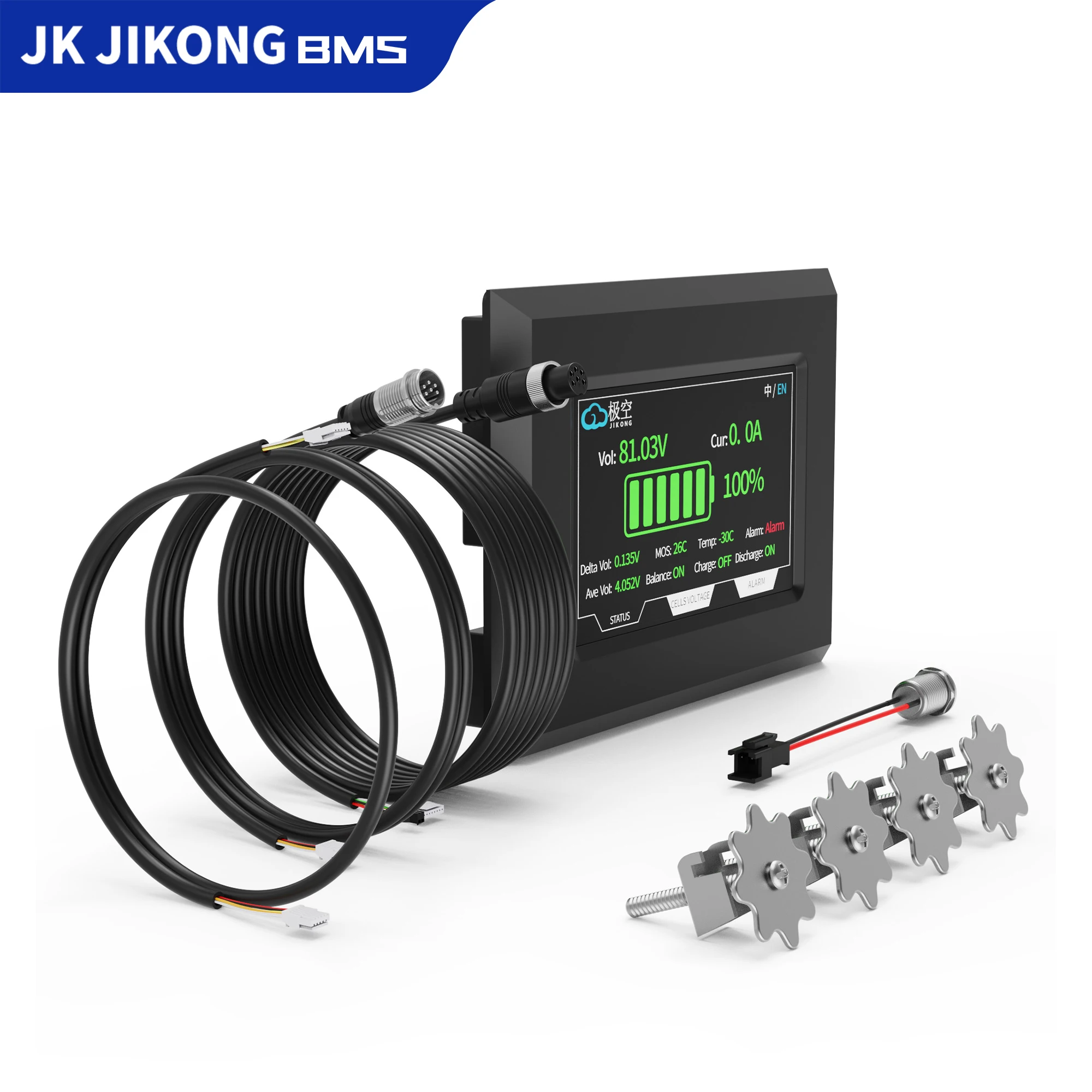 JK JIKONG SMART BMS 4.3 inch Screen Display LCD with 3500mm Cable and 4 Fixing Screws for ALL JK JIKONG BMS
