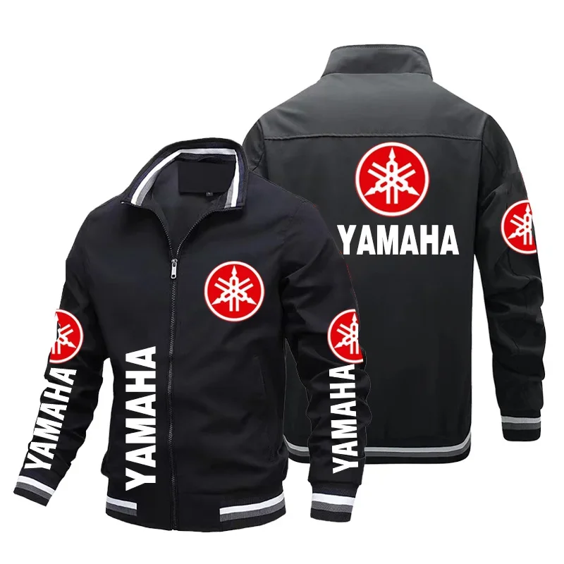 Men\'s Yamaha Logo Print Motorcycle Jacket Casual Trendy Custom Racing Team Clothes Oversized Jacket Sportswear Men Clothing Coat