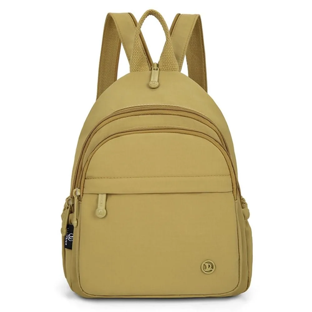 Zaino portatile da donna in nylon leggero con manico multitasche zaino casual impermeabile tinta unita