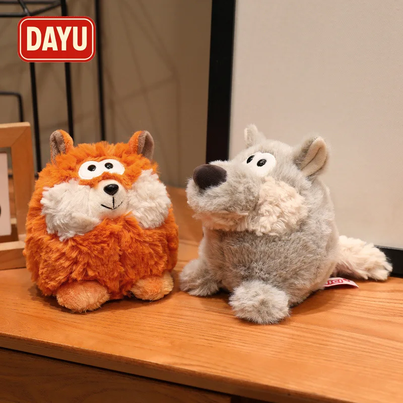 Forest Animals Plush Toy Brown Bear and Cute Fox Soft Stuffed Doll Beanbag Desk Buddy Stress Relief Toy Birthday Gift for Boys a