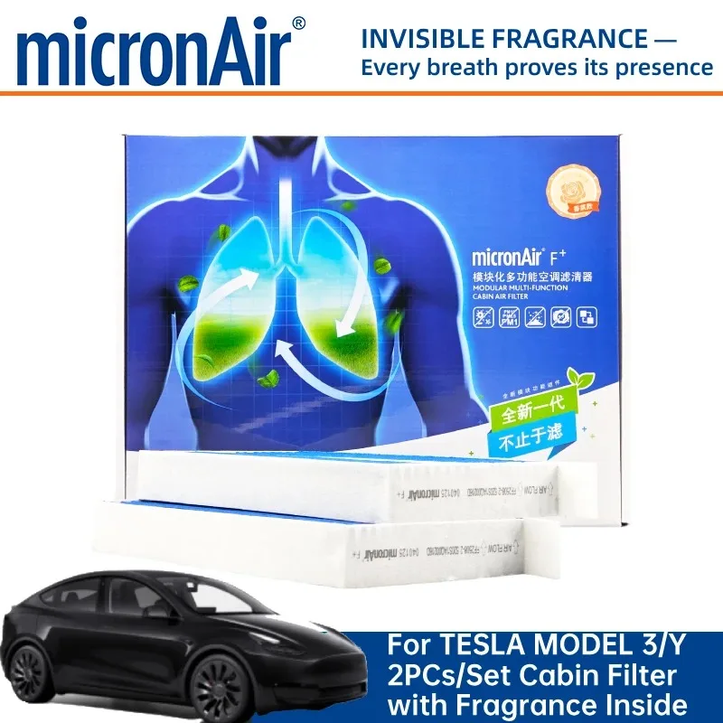 

MicronAir FF2508-2 для TESLA Model 3 2018-модель Y 2021-2 шт./компл. Премиум фильтр с ароматным углем, активированный салонный воздушный фильтр
