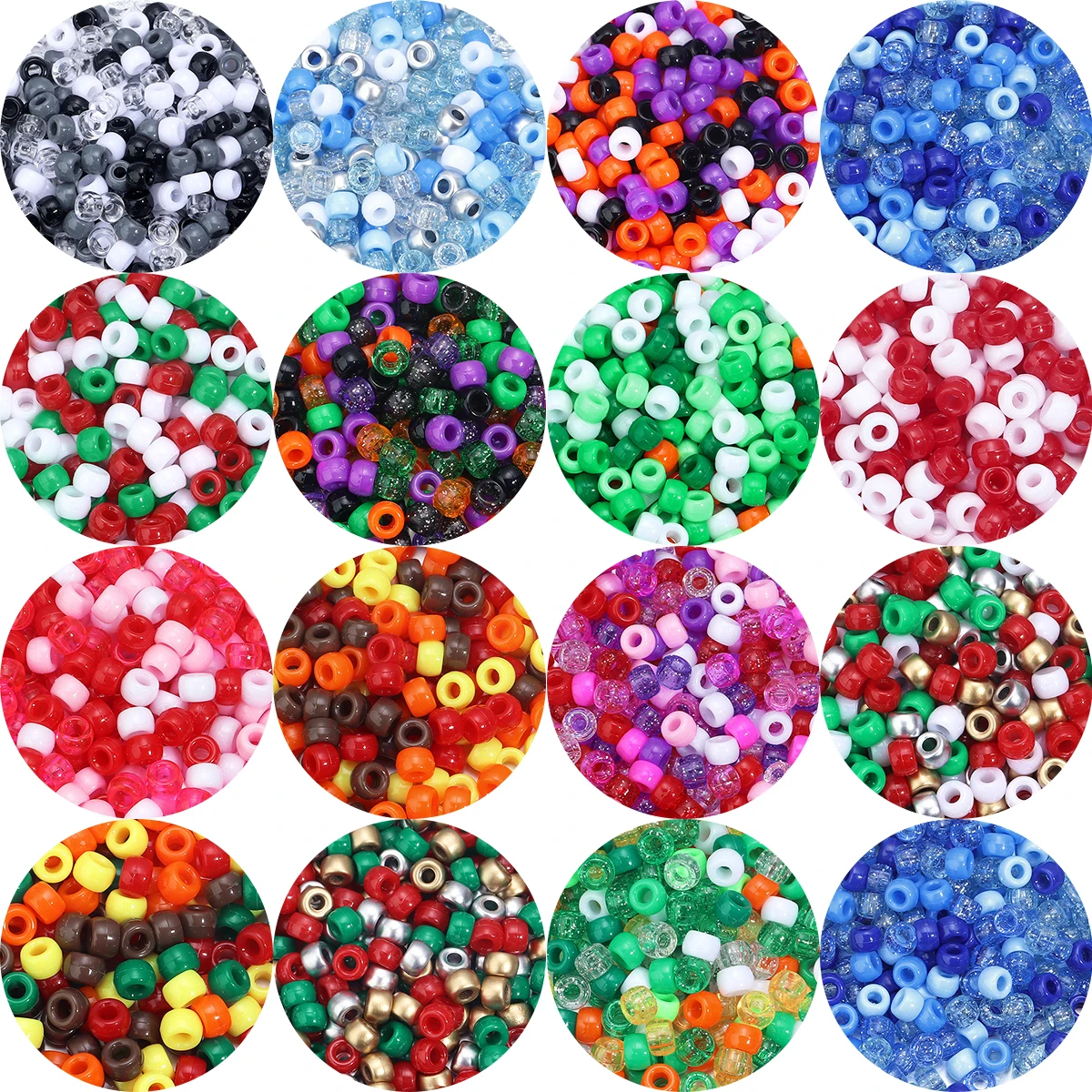 

200pcs/lot Mutiple Color Acrylic Beads Big Hole Loose Spacer Beads For Jewelry Making DIY Bracelet Necklace Earrings Accessory