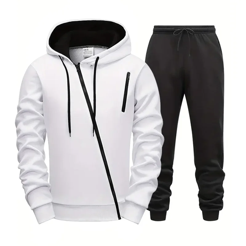 2026 Men's Jacket Tracksuit Casual Zip Sweatshirts Coat Outdoors Sports Jogging Hoodie Clothing Autumn Winter Single Tops Pants view 3