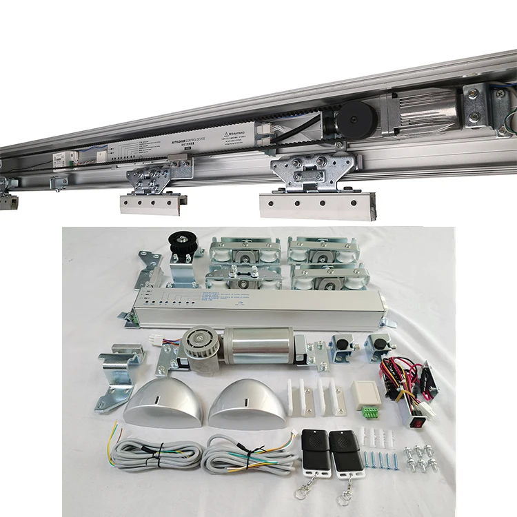 Easy Operation Automatic Sliding Motion Sensor Glass Door Opener Closer With 2pcs Remote Controls