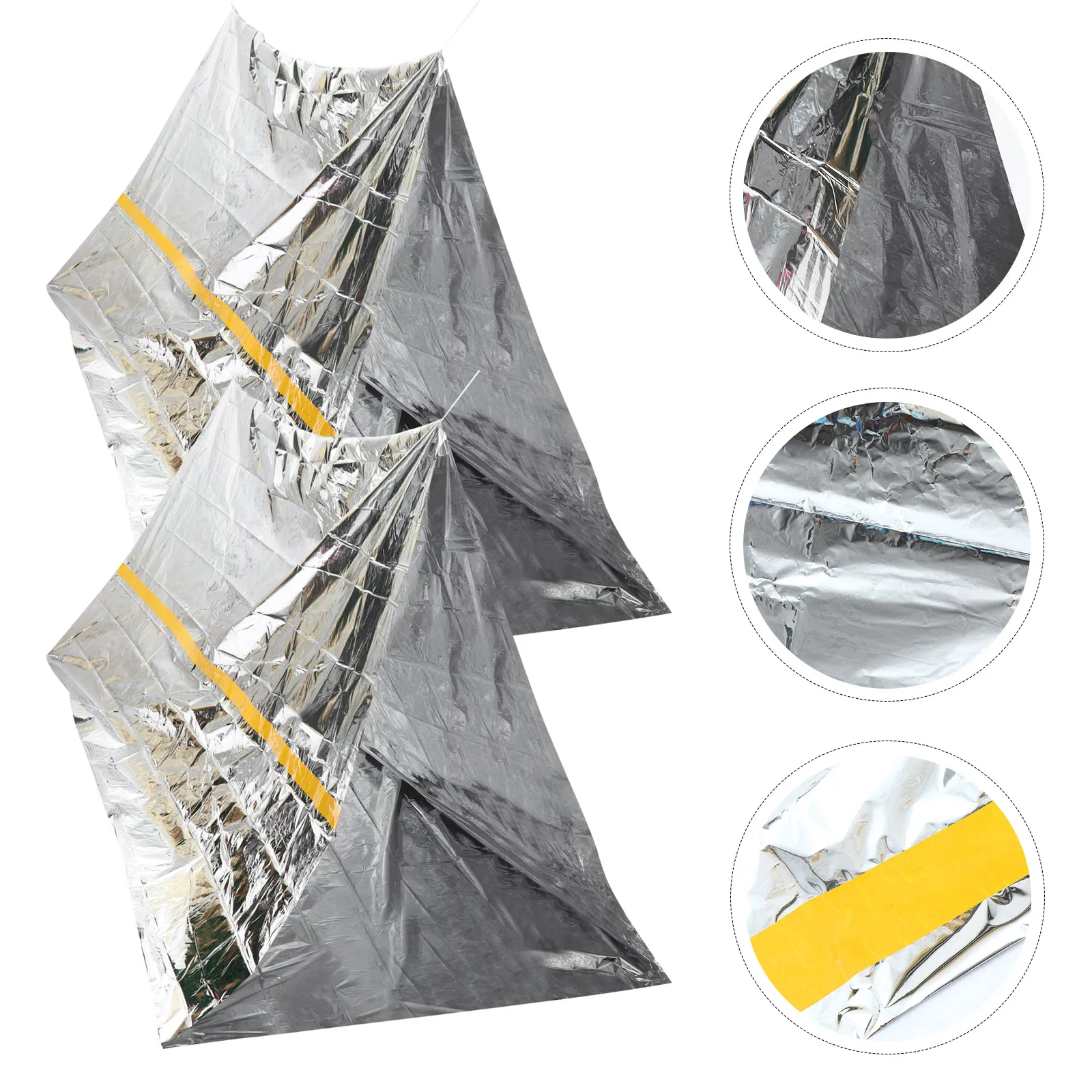 

2Pcs Emergency Shelter Tent Compact Lightweight Waterproof Windproof Outdoor Camping Travel SOS Tube Keep Warm