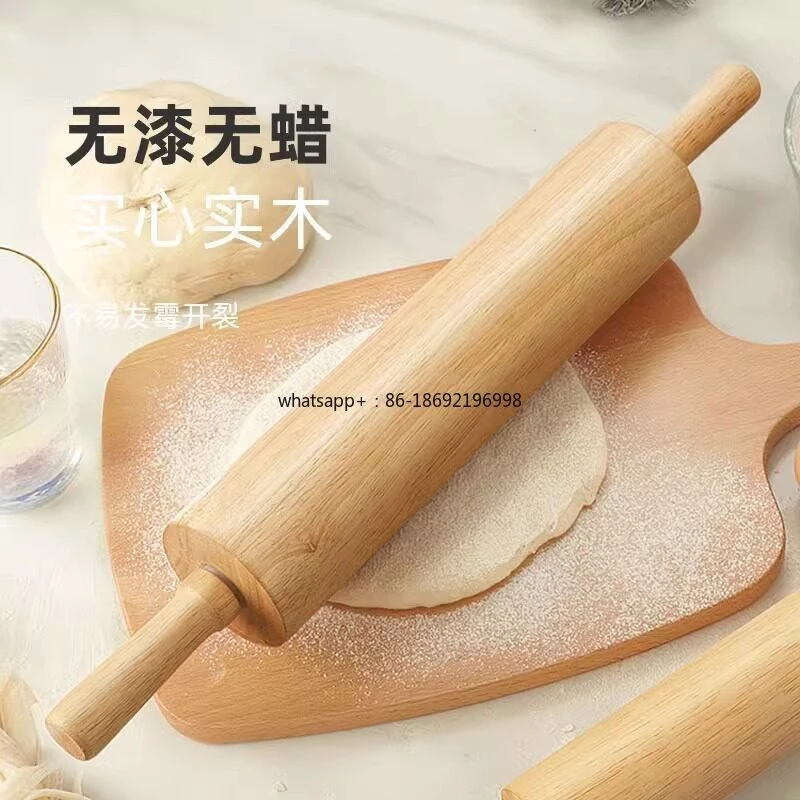 Solid Wood Roller Rolling Pin Household Rolling Pin Roller Type Large Pressure Dumpling Skin Rolling Pin Noodle Stick Hammer