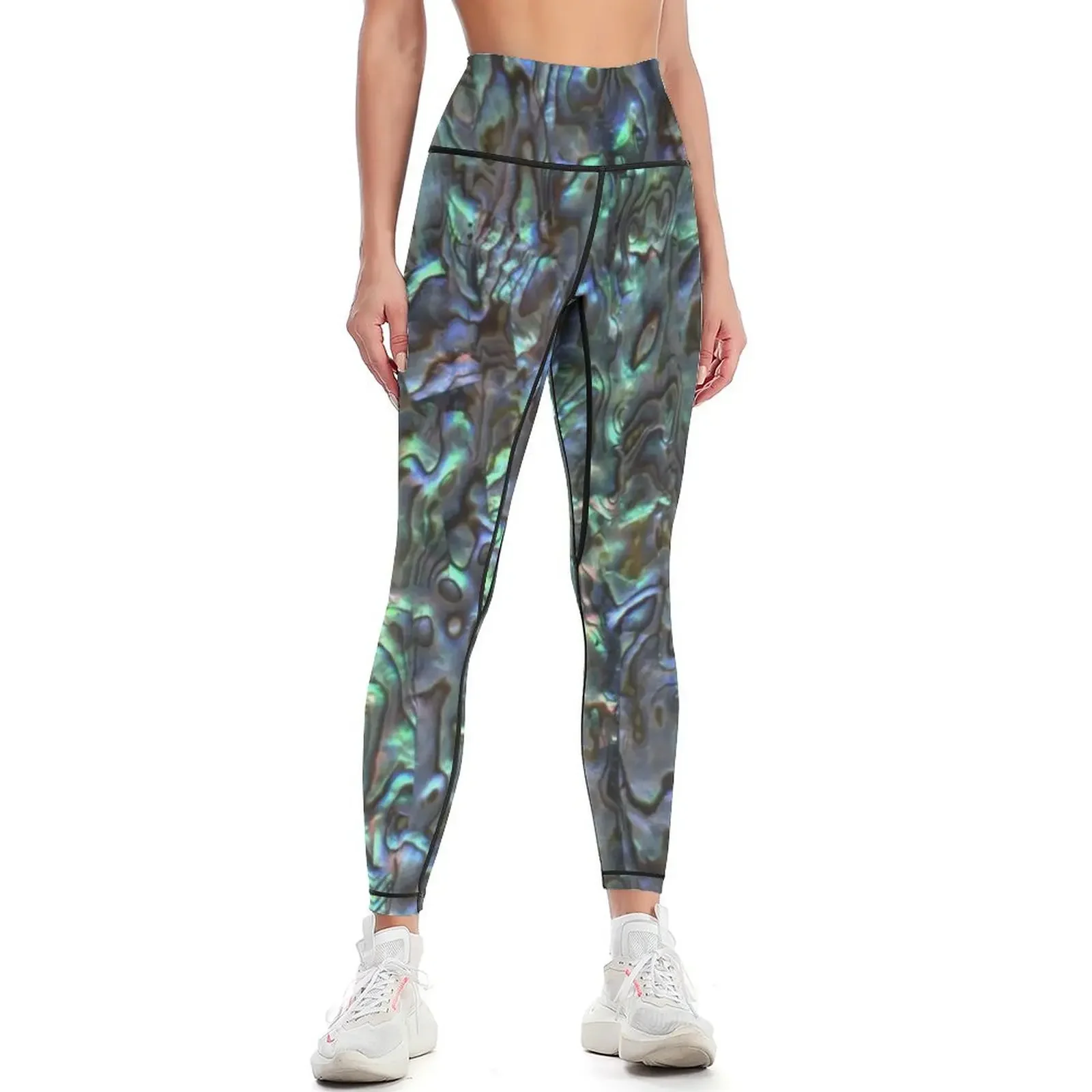 

Abalone Shell | Paua Shell | Seashell Patterns | Sea Shells Natural Leggings sports tennis for Sweatpants Womens Leggings