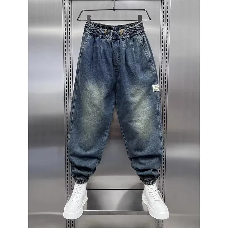 

Summer Large Size 300 Pounds Hong Kong Style Men's Jeans Casual Loose Harlan Pants Youth Long Trousers Comfortable Polyester ...