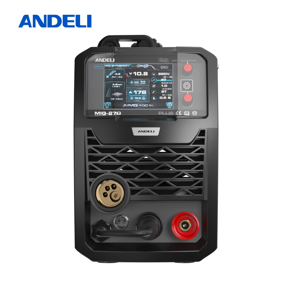 ANDELI 200A เครื่องเชื่อม MIG 5 in 1 MIG/Lift TIG/Stick/Spool Gun/เชื่อมอลูมิเนียมกึ่งอัตโนมัติอินเวอร์เตอร์เครื่องเชื่อมแก๊ส Gasless