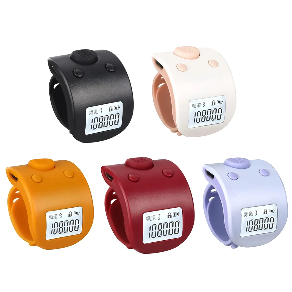 

Mini Digital LCD Electronic Finger Ring Hand Tally Counter Multifunctional 6 Digit Prayer Rechargeable Counters Clicker