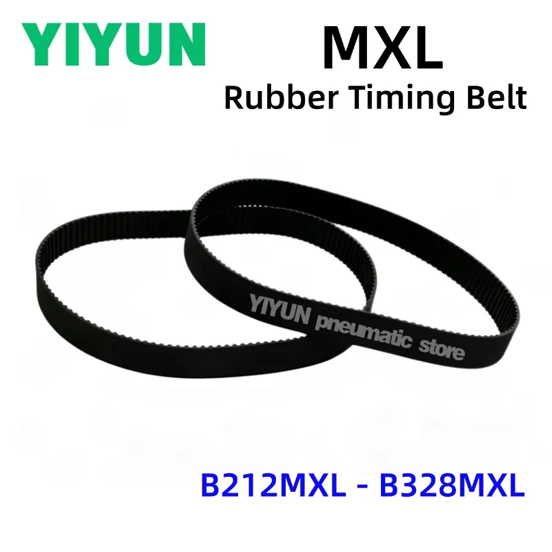 1PC B219MXL B225MXL B235MXL B240MXL B250MXL B265MXL B275MXL B300MXL B312MXL B328MXL MXL Black Rubber Timing Belt Width 6/10/15mm