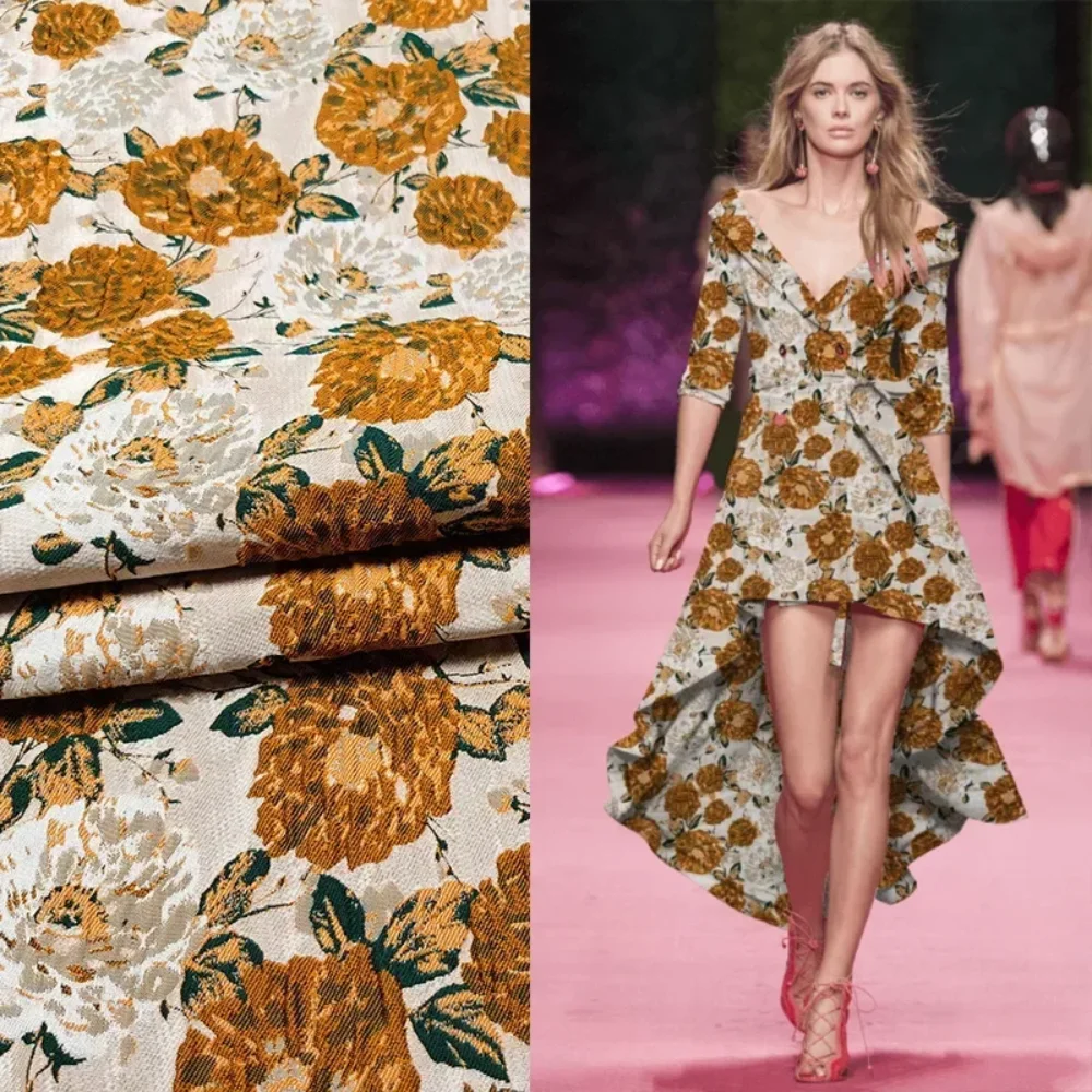 

Жаккардовая парчовая ткань с тиснением, модное платье Haute Couture, плащ, ткань для шитья своими руками, материал по дворам