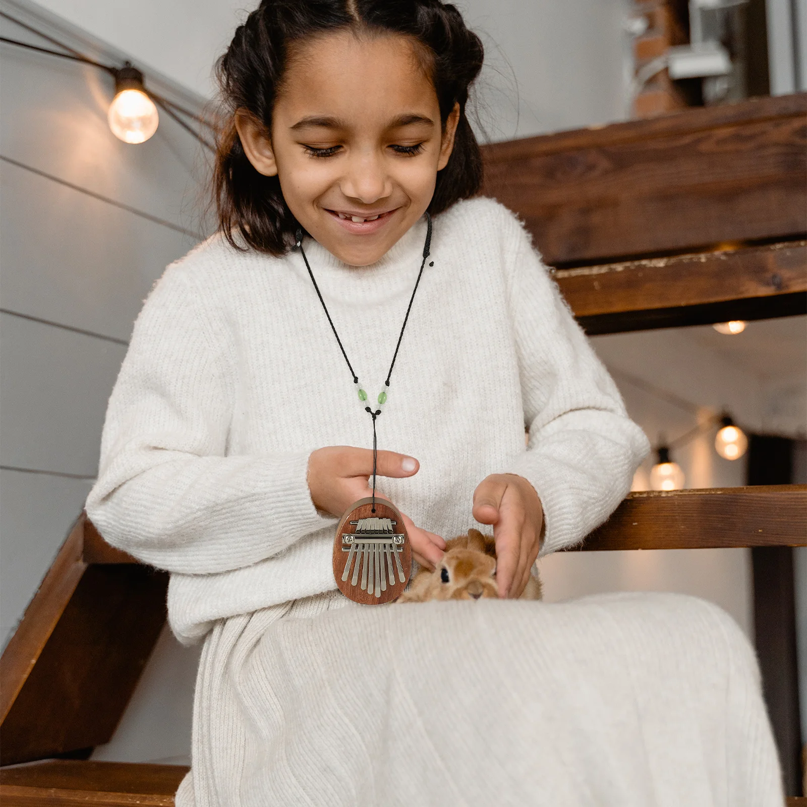 

1Set 8 Keys Mini Kalimba Thumb Piano Solid Wood Portable Pocket Music Instrument Gift Relaxation Stress Relief