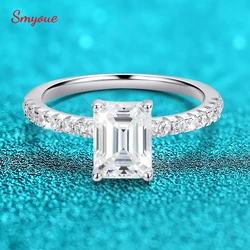 Smyoue 1-4CT Emerald/radiant Cut Moissanite Ring for Women Engagement Wedding Bride 100% Sterling Silver 925 Jewelry Certified
