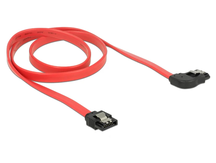 Sata Iii Kabels 6Gbps 90 Graden Haakse Met Vergrendeling, sata 6 Gb/s Kabel Rechte Naar Haaks 50 Cm Rood