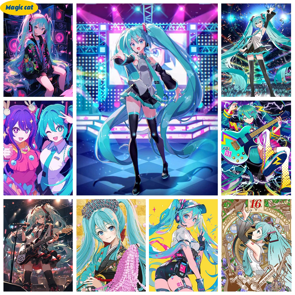 

Hatsune Miku 5D DIY Diamond Painting Japanese idol Singer Round/Square Diamond Embroidery Kit Simple Handmade Home Decor Gift
