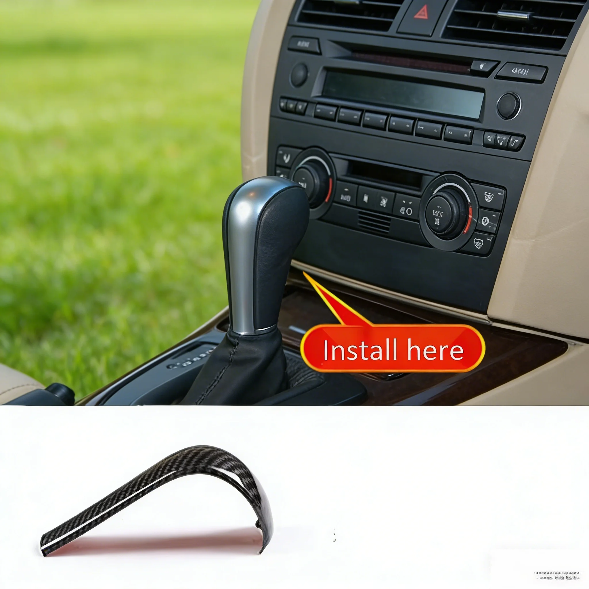 For BMW 5 Series E60 2005-2010 e53 e83 - Premium Carbon Fiber Cup Holder Panel Cover,Easy Peel & Stick Anti-Scratch