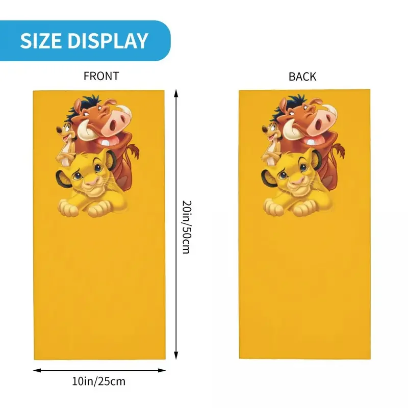 Custom The Lion King Simba Bandana Winter Neck Warmer Women Windproof Wrap Face Scarf for Hiking Cartoon Movie Gaiter Headband