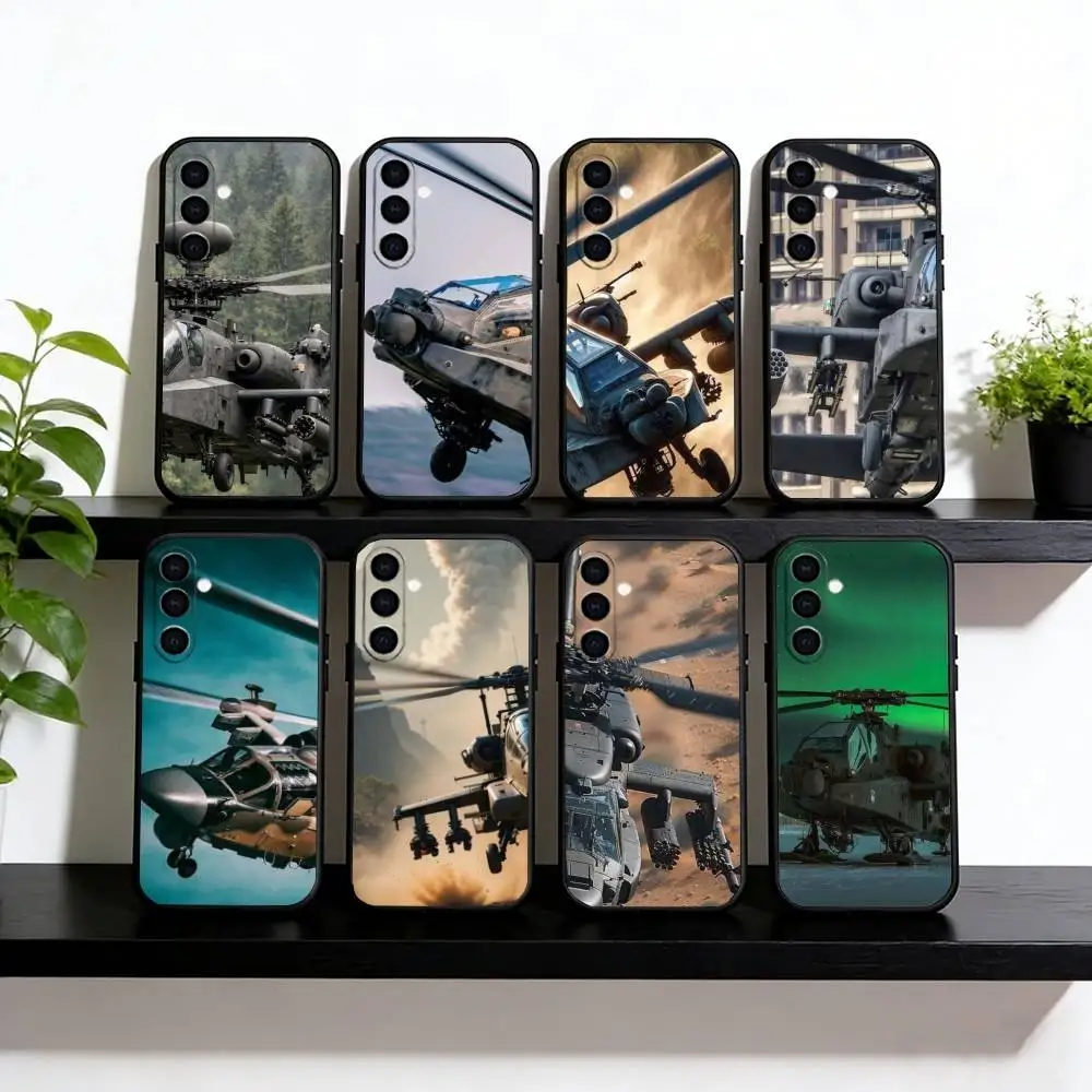

Armed helicopter Phone Case For Samsung Galaxy A73,A72,A71,A70,A53,A52,A51,Soft Silicone Black Cover