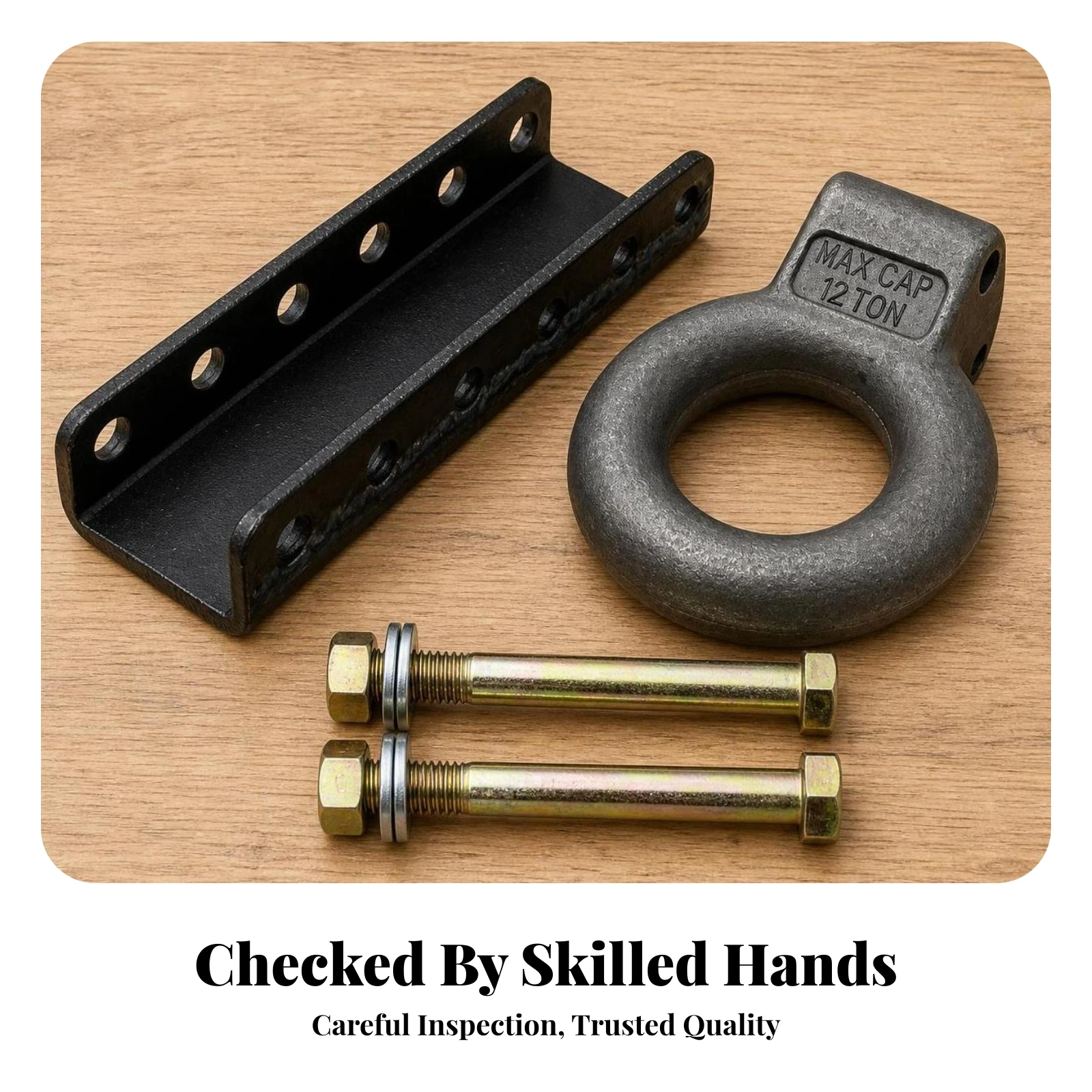 Tow Loop Hitch with Mounting Plate Heavy-Duty Trailer Tow Loop Assembly Hardware Powder Coated Anti Loosening