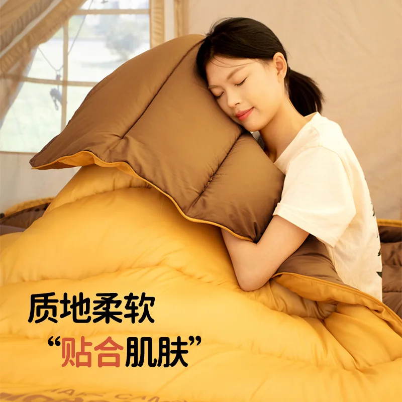 double sleeping bag adult outdoor thickened waterproof and cold-proof couple can split dual-purpose warm camping sleeping bag