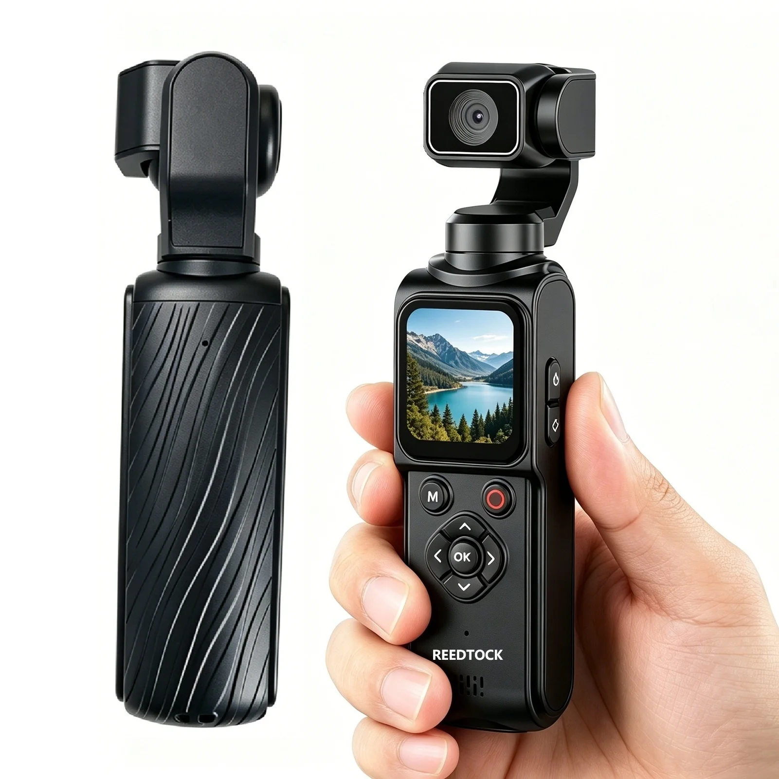 4K Vlogging Camera 75MP Digital Camera 330° Rotating Lens Face Tracking WiFi 18X Zoom Touchscreen Portable Pocket Cam for Vlog