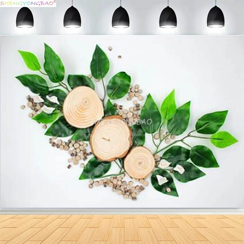 

Newborn Backdrop For Photography Wooden Basket With Stuffing Floral Wreath Background Hundred Days Baby Photo Studios Prop YM-05