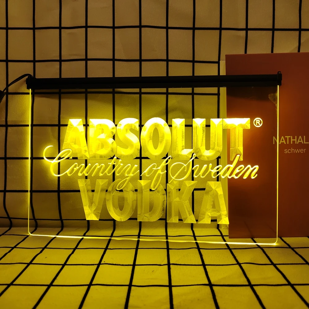 Absolut Vodka PAÍS DE SUECIA cerveza-letrero de neón LED Retro, decoración del hogar con placas Vintage y carteles para habitación, oficina, granja