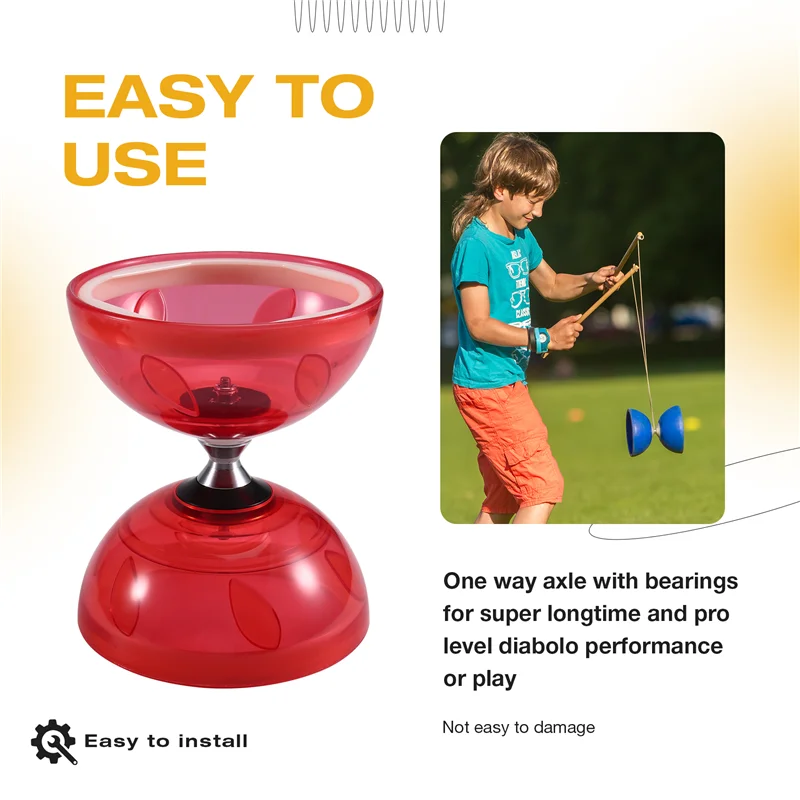 اللياقة البدنية لـ Diabolo ثلاثة محامل برأس مزدوج للعب في الهواء الطلق يويو لكبار السن للأطفال