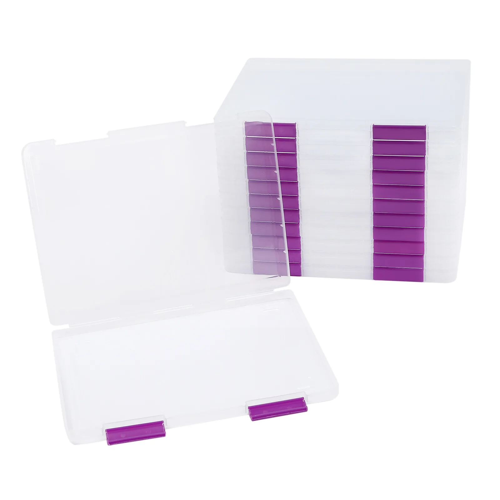 12-Count File Storage Boxes, PP Material, Double Buckles, Transparent For Office, School, Store Documents, Photos Easy To Access