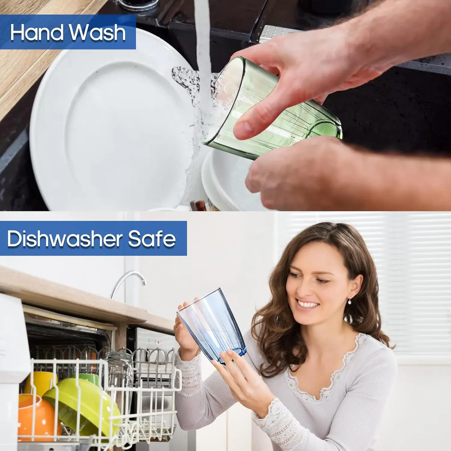 كوب بلاستيكي غير قابل للكسر، مجموعة من 6 أكواب شرب أكريليك قابلة لإعادة الاستخدام، كوب مشروبات قابل للتكديس للعصير، عصير الليمون، القهوة الجليدية #3