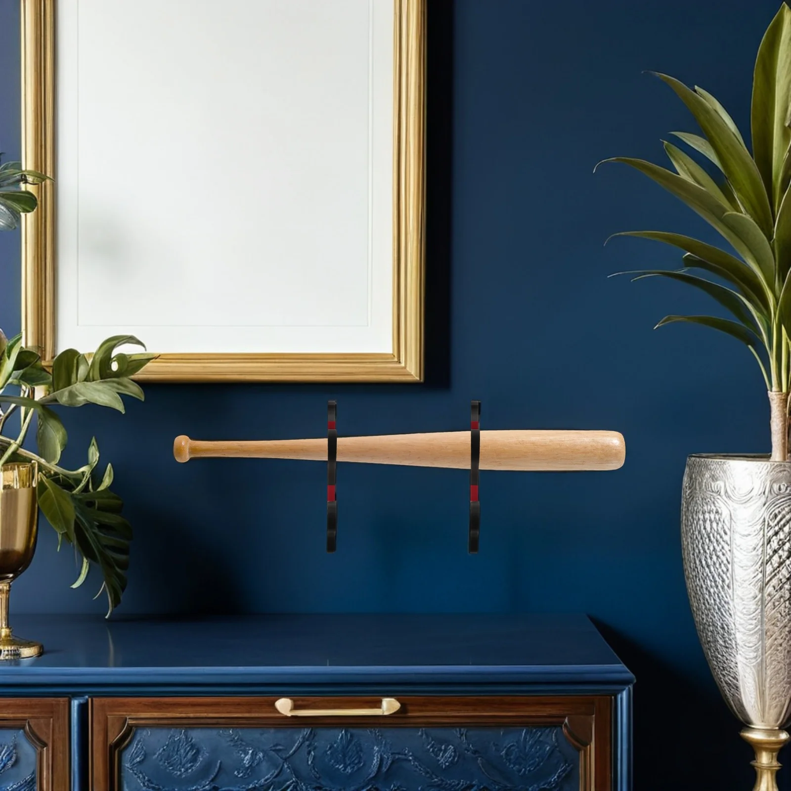 ที่แขวนไม้เบสบอลติดผนัง 2 ชิ้น ชั้นวางโชว์แบบแนวนอน ที่แขวนไม้เบสบอลแบบแข็งแรง สำหรับเก็บของในห้องเล่นเกม