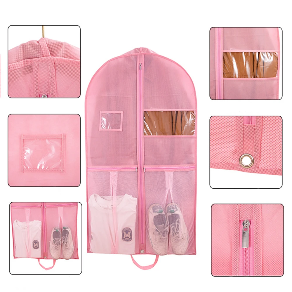 Pink Garment Bags Suit Bags for Travel Hanging Clothes Closet Storage 4\